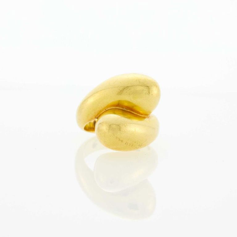 18k gold dome crossover ring