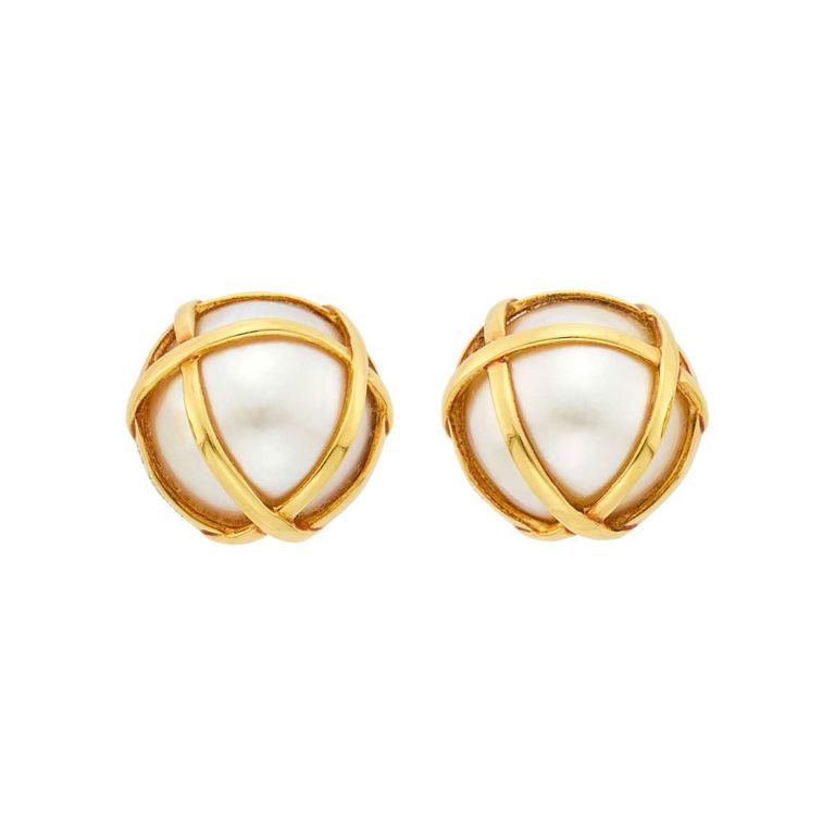 18k gold pearl earrings
