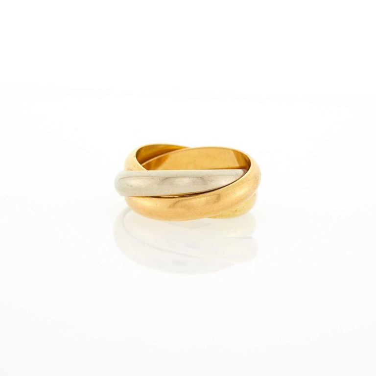 Trinity 18k yellow gold and white gold band ring
