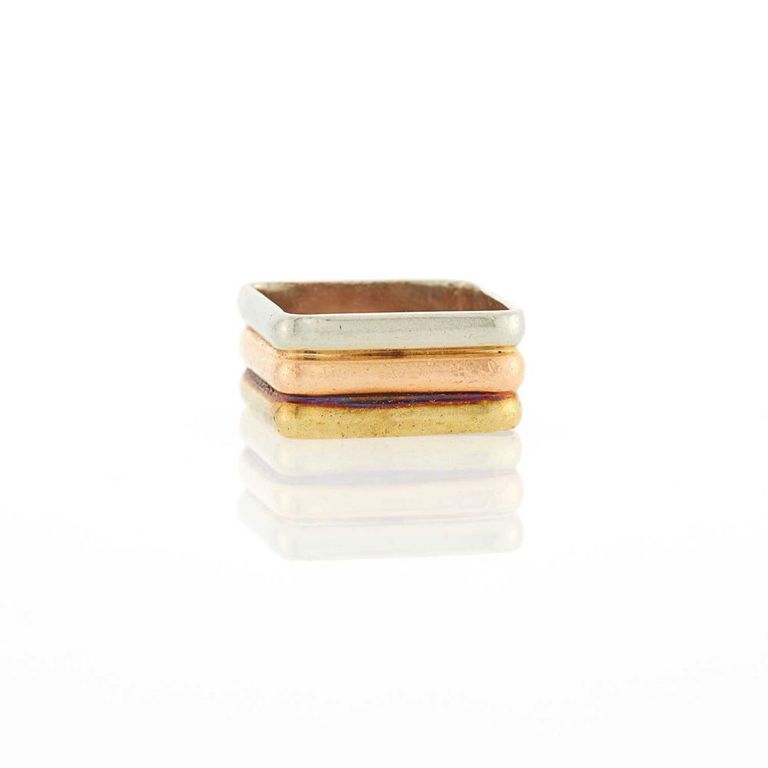 14k yellow gold and white gold band ring
