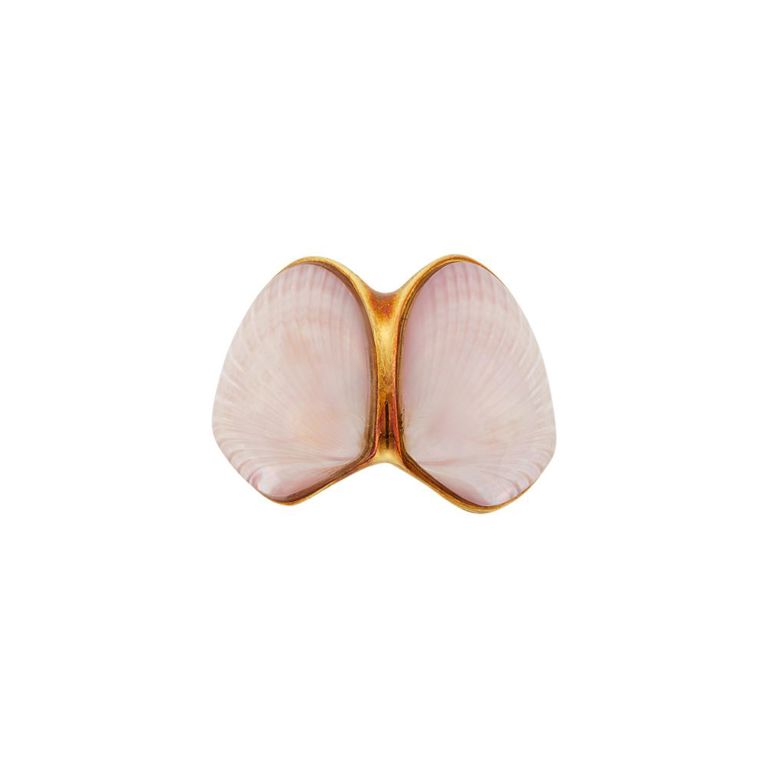18k gold and shell ring
