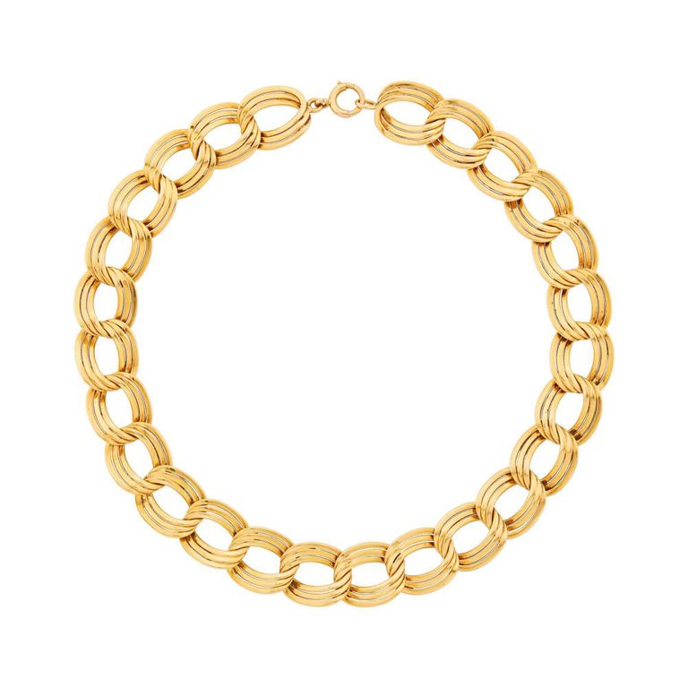 14k gold oval link necklace