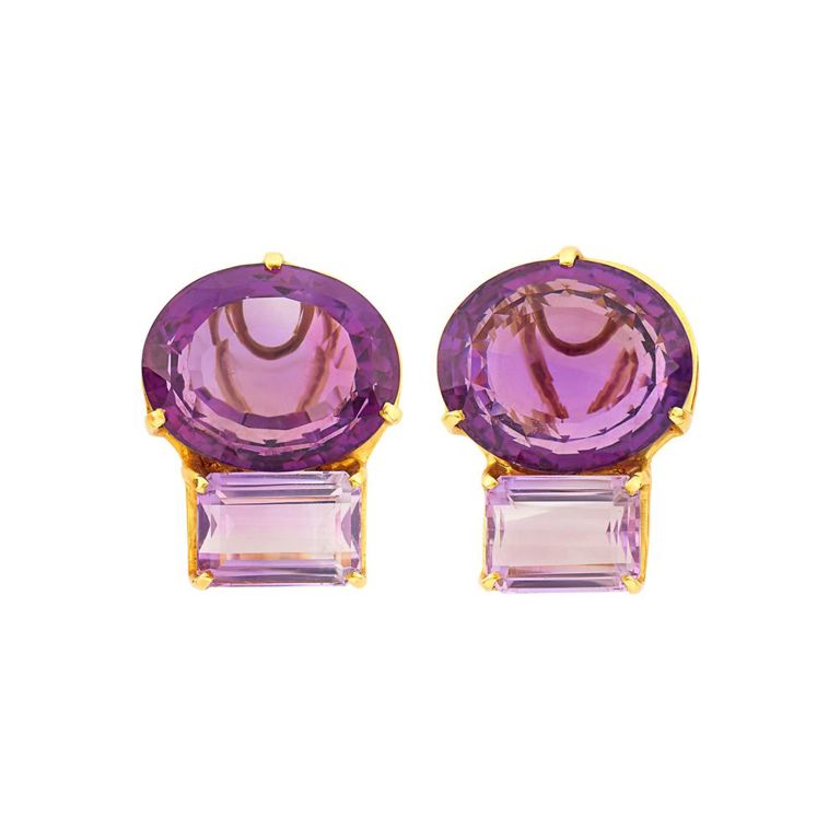 Gold amethyst earrings