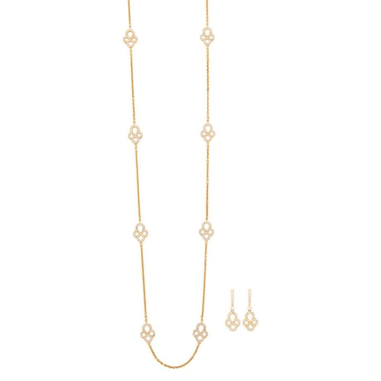 Rose gold diamond jewelry set
