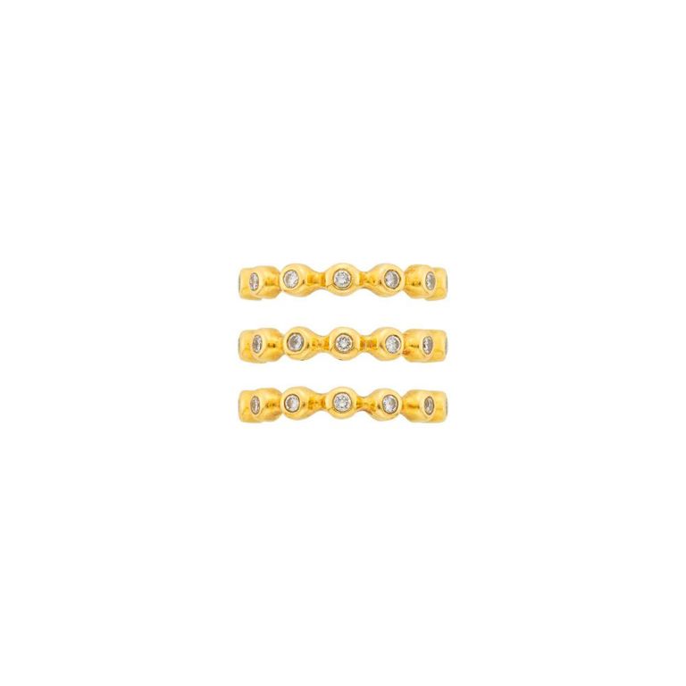 18k gold and diamond Chanel band rings set