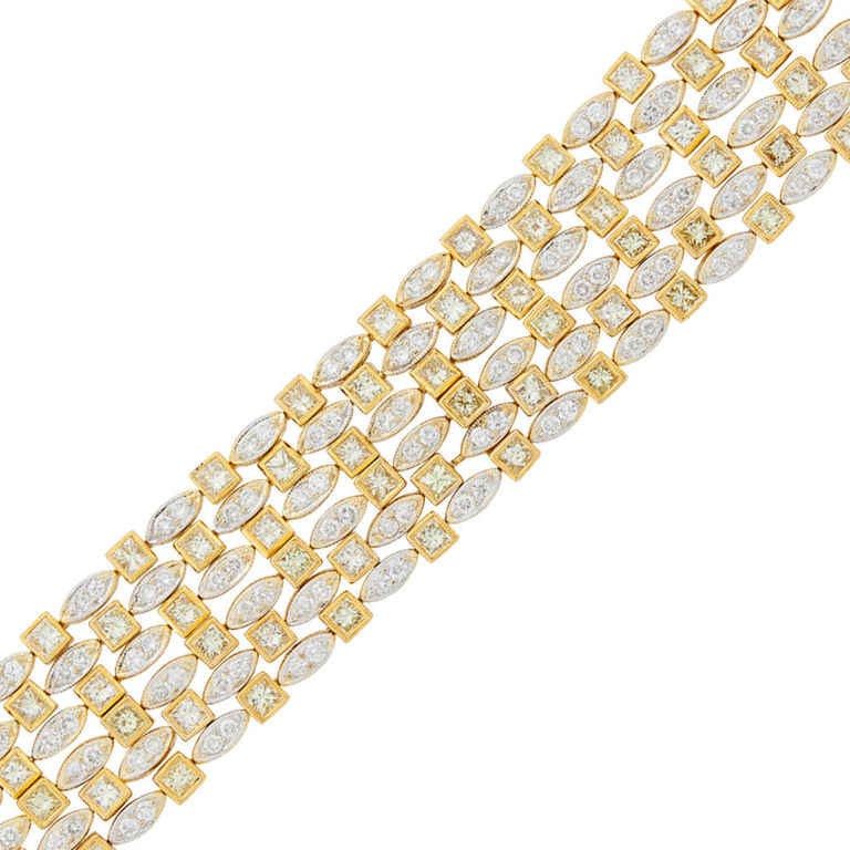 Yellow gold diamond bracelet