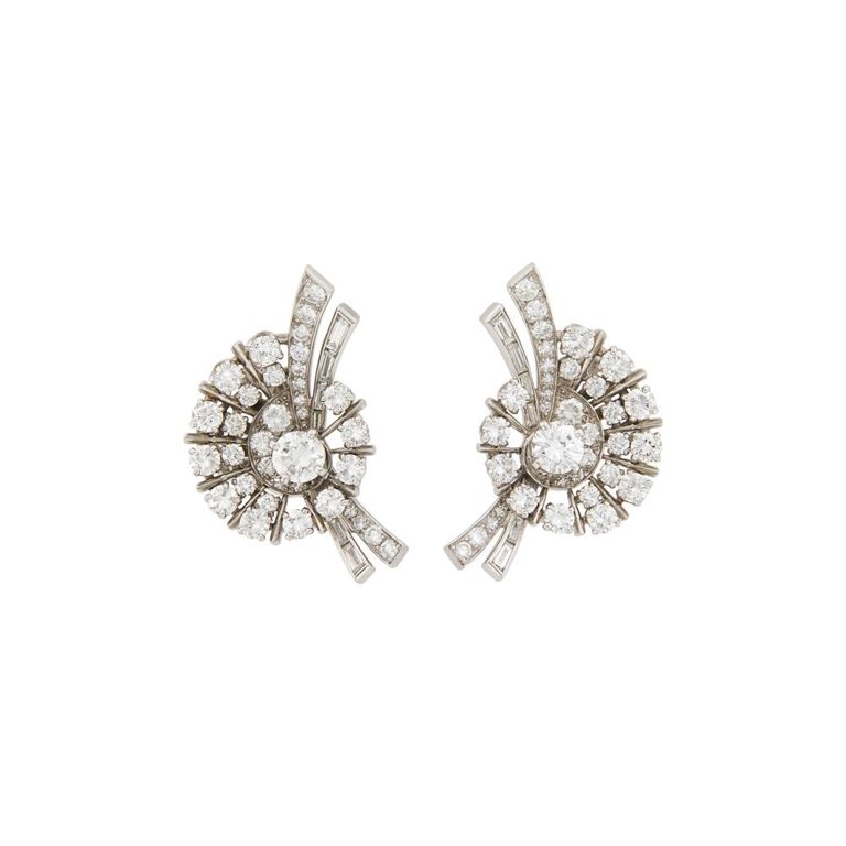 Platinum diamond earrings