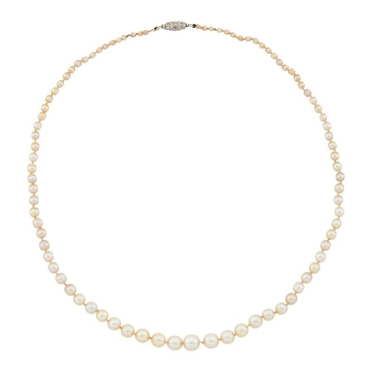 Platinum pearl necklace