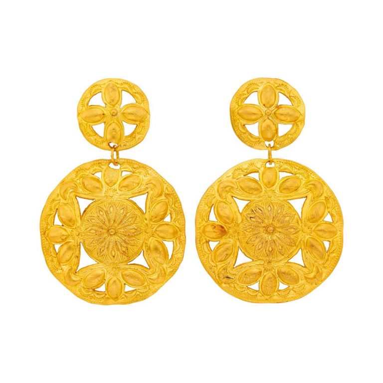 22k gold pendant earrings