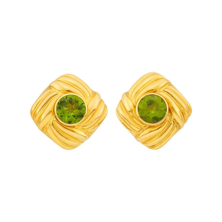18k gold peridot earrings