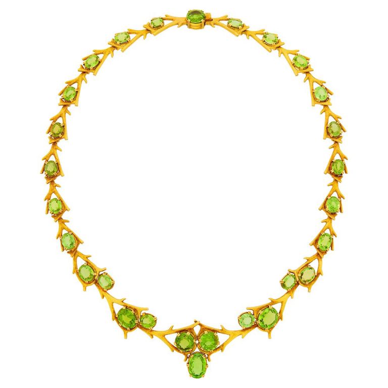 18k gold peridot necklace