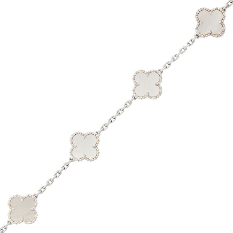 White gold and mother of pearl bracelet