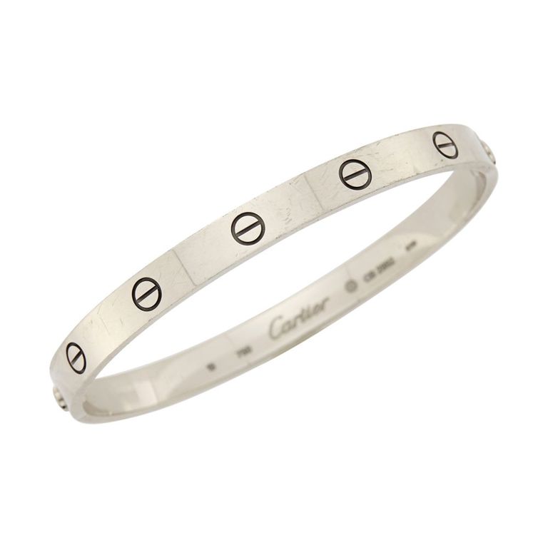 18k white gold Love bangle bracelet