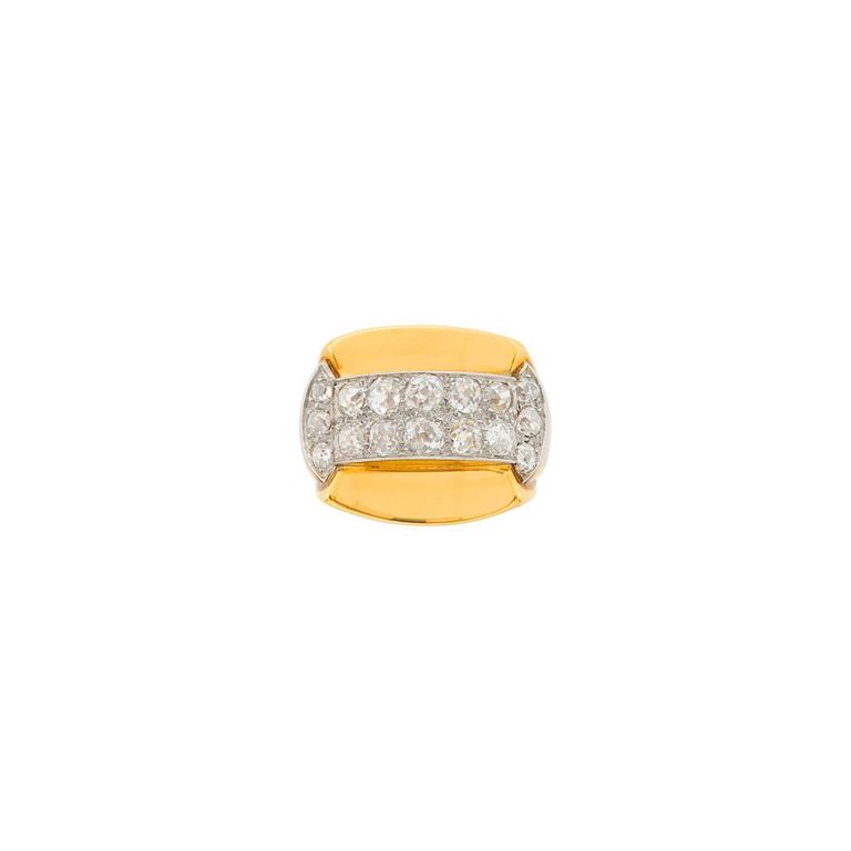 18k gold platinum diamond ring