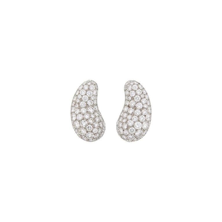Pair of platinum and diamond earclips