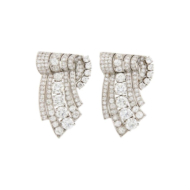 Platinum diamond brooch