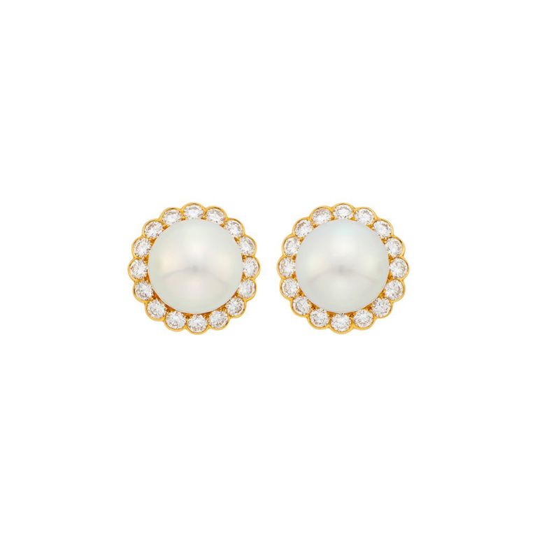 18k gold pearl earrings