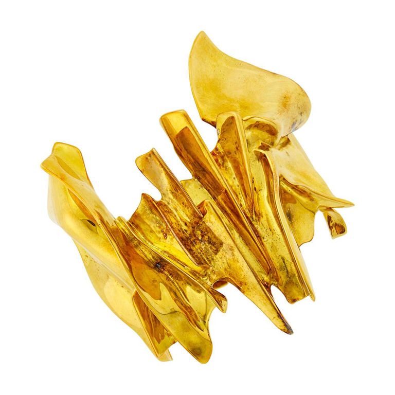 18k gold abstract cuff bracelet