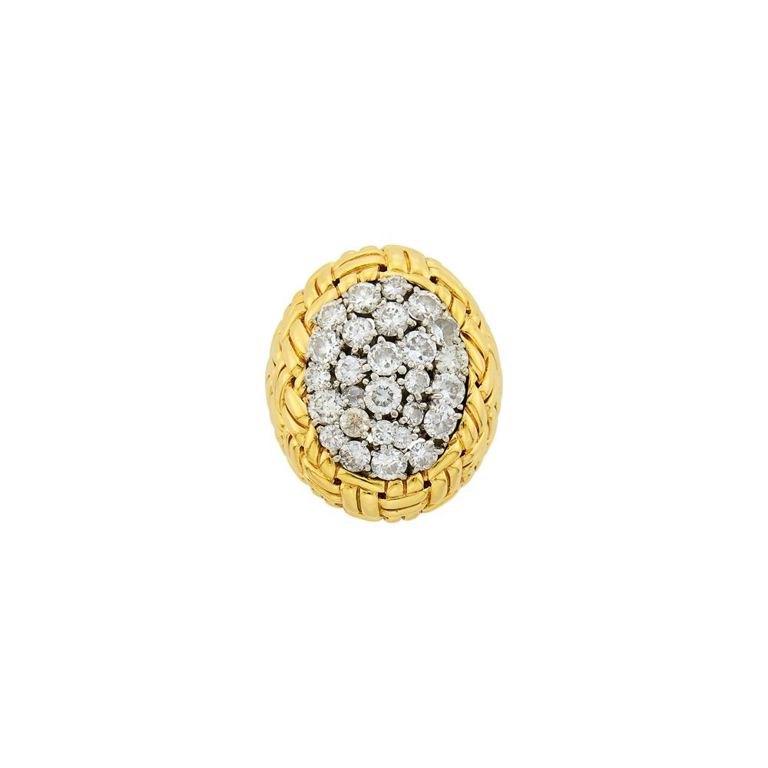 14k gold, platinum and diamond ring