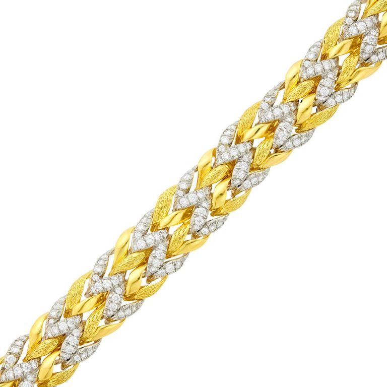 Gold and platinum diamond bracelet