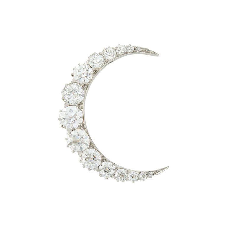 Rose gold and platinum diamond brooch
