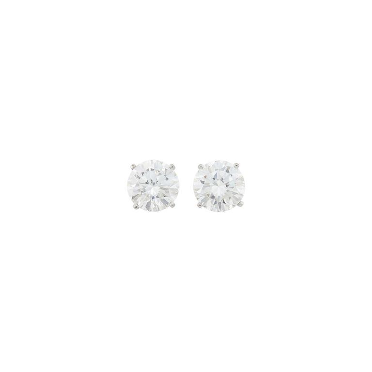 Pair of platinum and diamond stud earrings