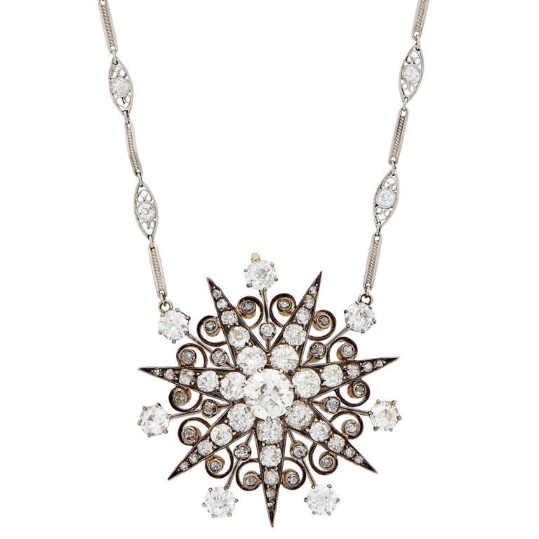 Antique star pendant necklace