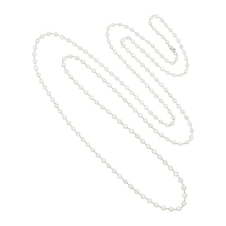 Platinum diamond chain necklace