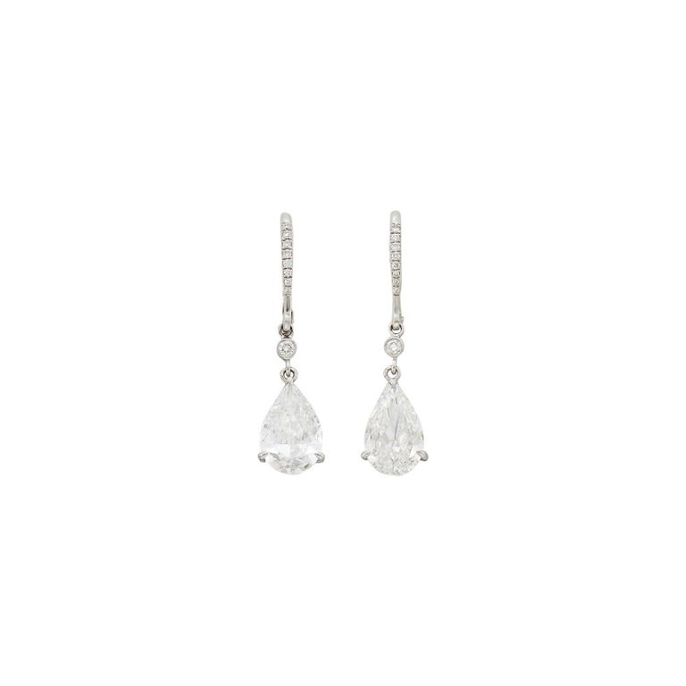 14k white gold diamond pendant earrings