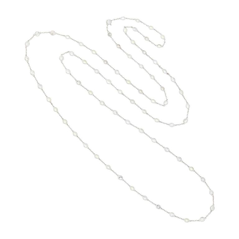 Platinum diamond chain necklace