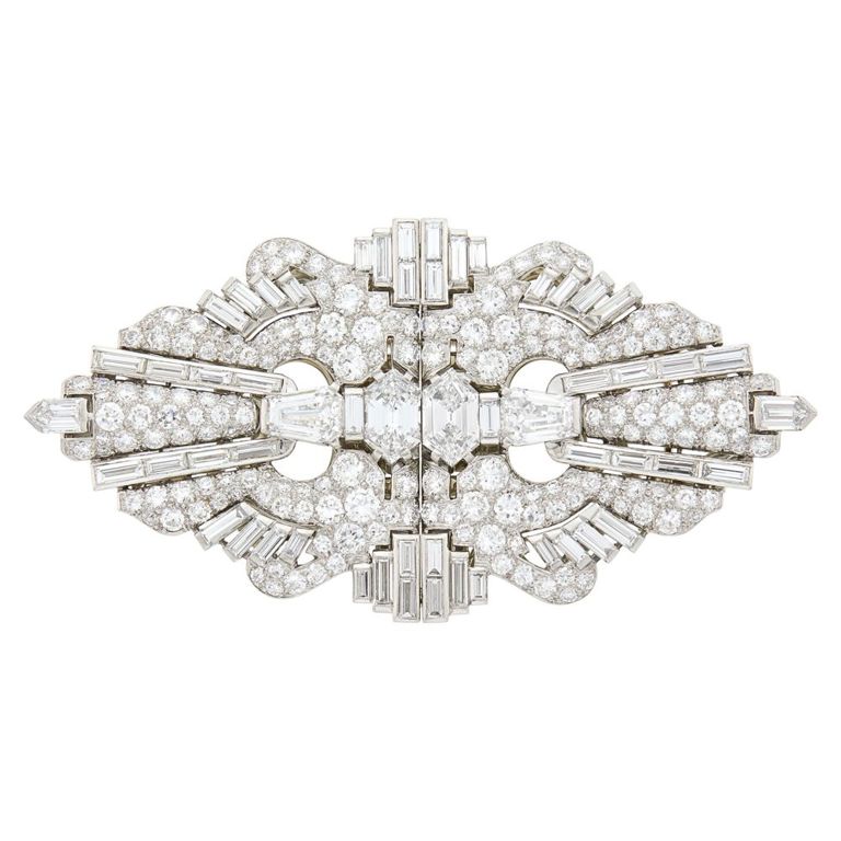 Platinum diamond brooch