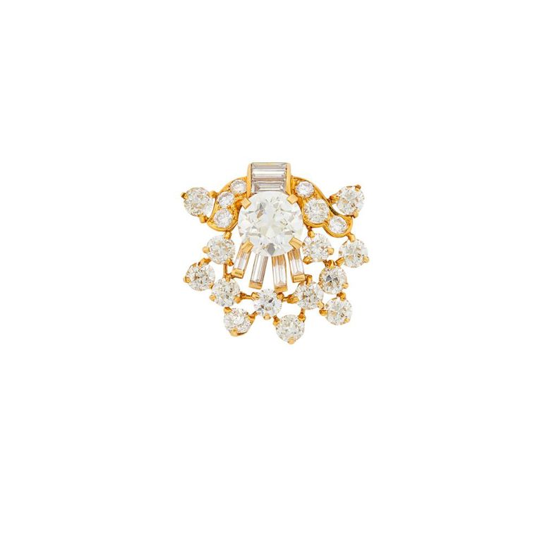 Antique gold diamond clip