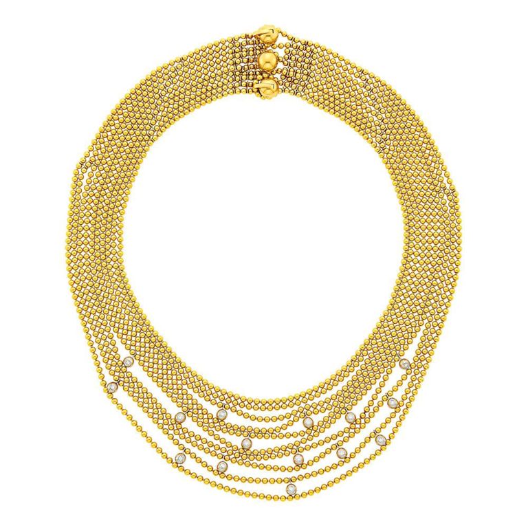18k two-color gold diamond necklace