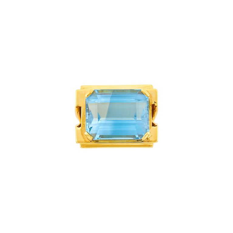 18k gold aquamarine ring