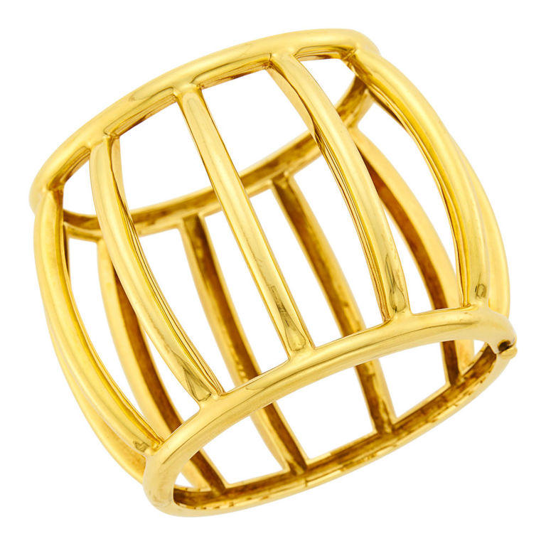18k gold cage cuff bracelet