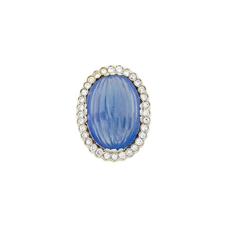White gold sapphire diamond ring