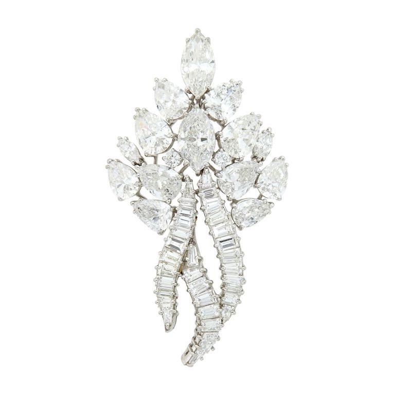 Platinum diamond brooch