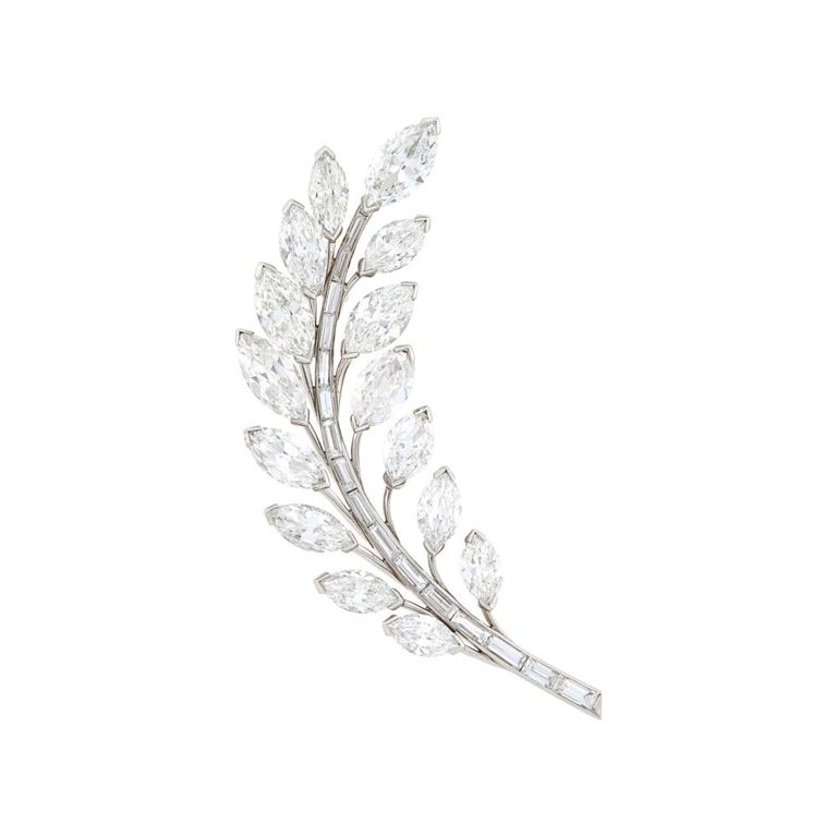Platinum diamond brooch