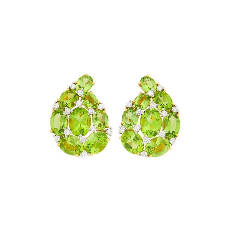 18k gold peridot earrings