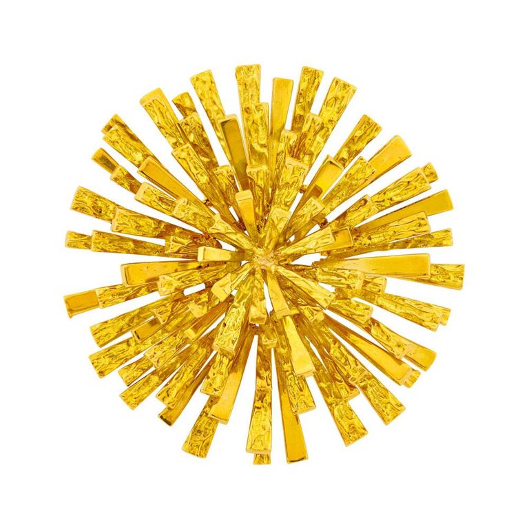 18k gold spray pendant-brooch