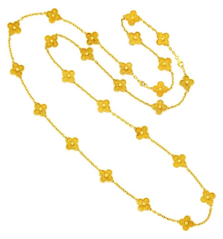 18k gold Alhambra necklace-bracelet combination
