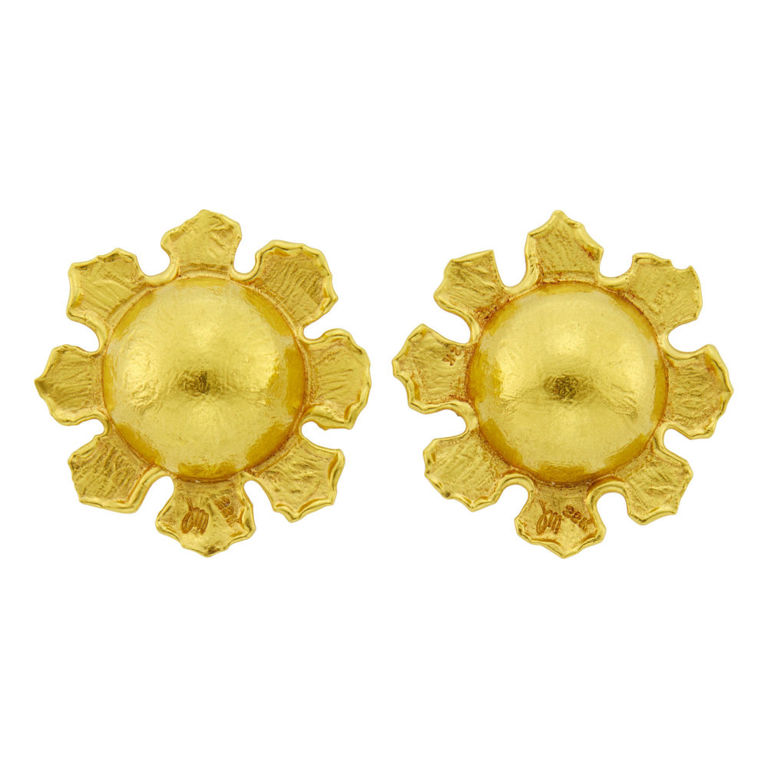 22k gold dome earclips