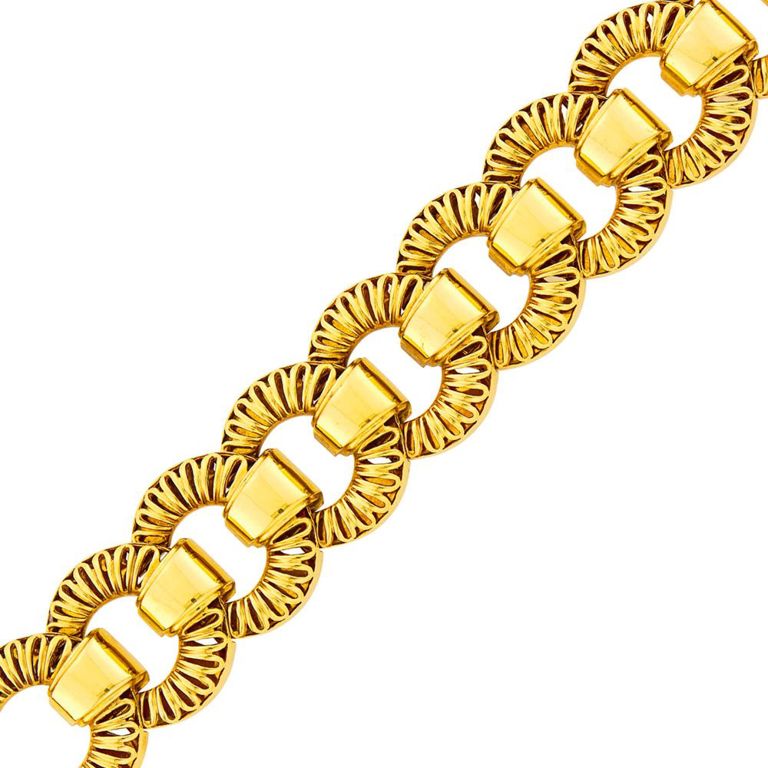 14k gold link bracelet