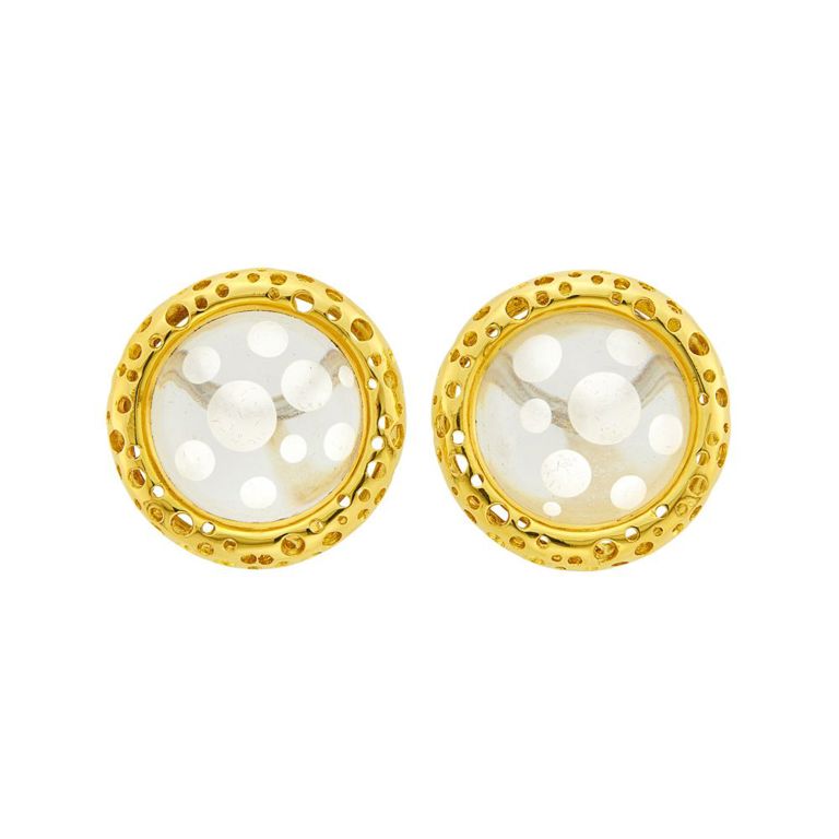 18k gold crystal earrings