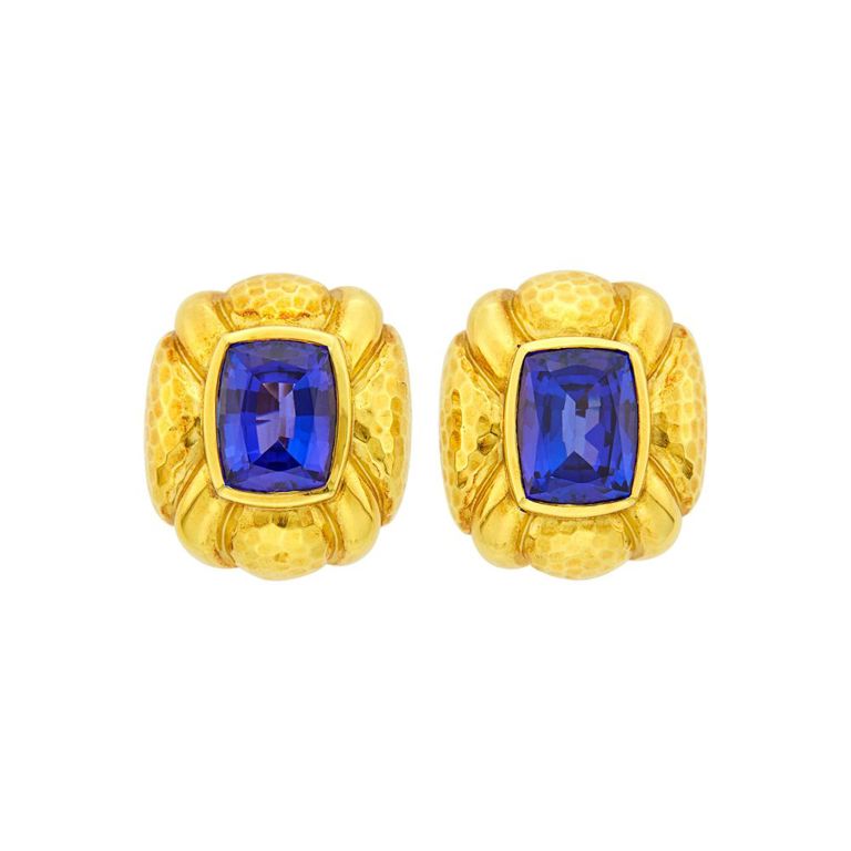 18k gold tanzanite earrings
