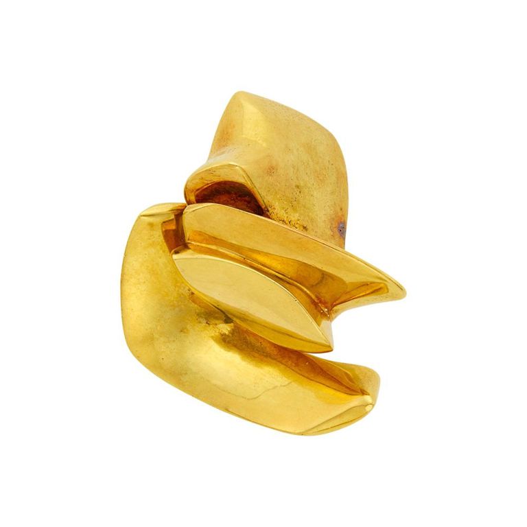 18k gold abstract clip-brooch