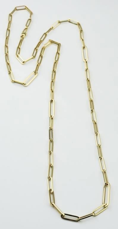 18k yellow gold paper clip necklace