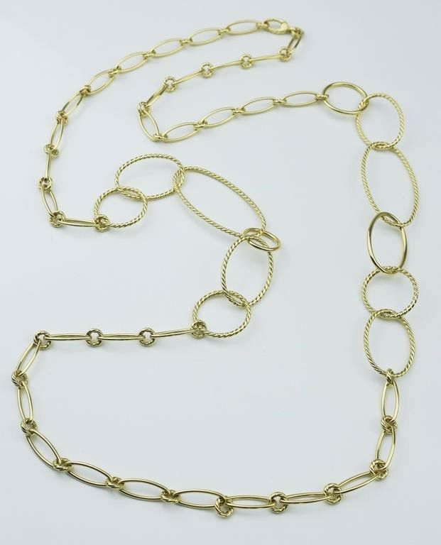 18k yellow gold open link necklace