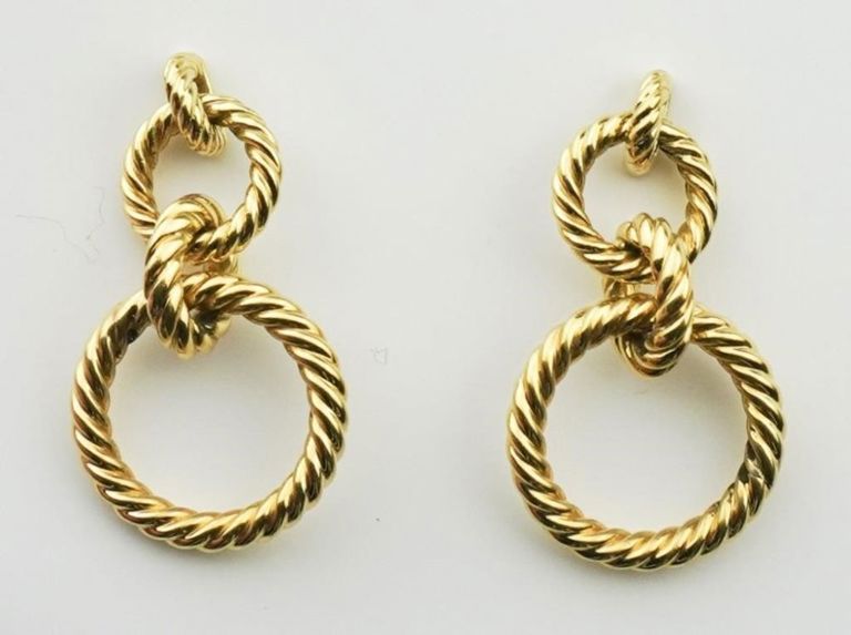 18k yellow gold drop earrings