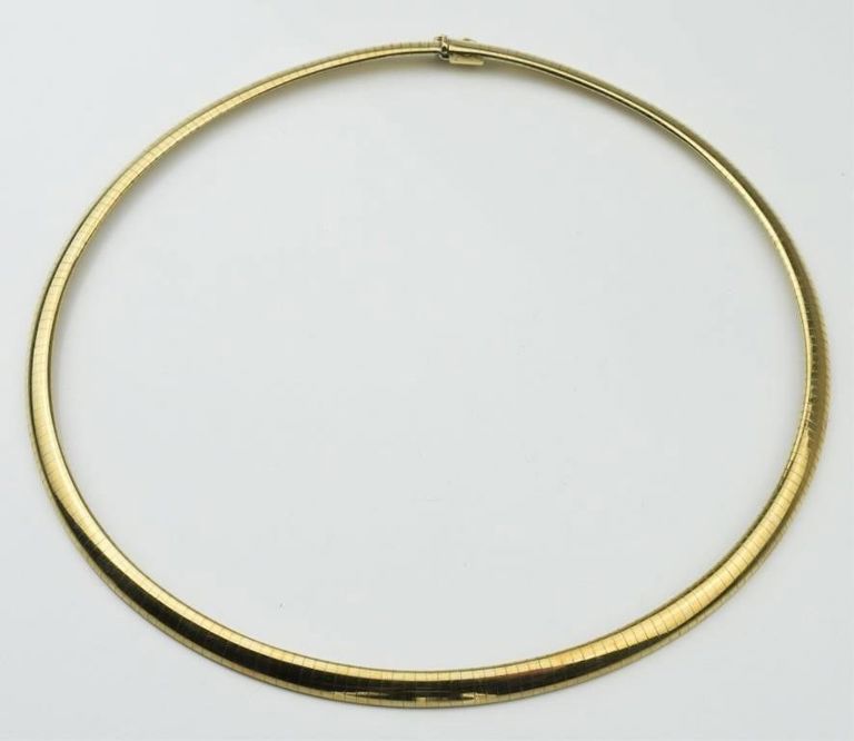 10k yellow gold omega necklace